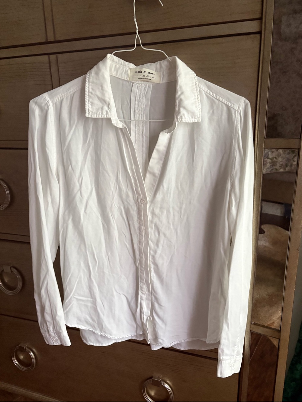 Anthropologie cloth and stone White Button-Down Collared Shirt